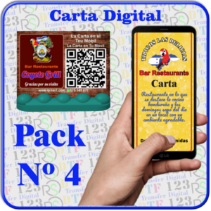 carta menú pack 4