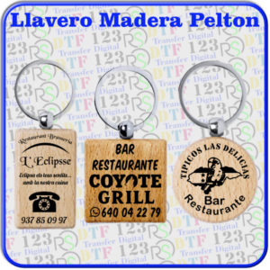 llavero pelton madera