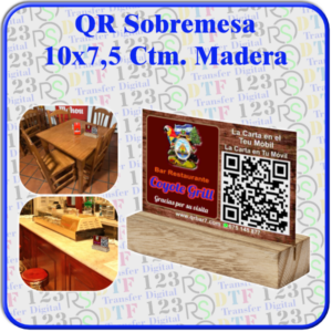 qr sobremesa 7,5x10 ctm. madera