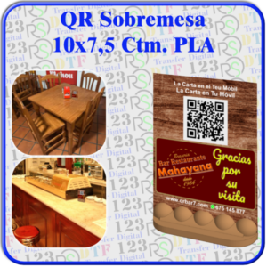 qr sobremesa 10x7,5 ctm. pla