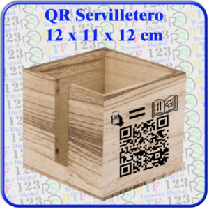 qr servilletero 12 x 11 x 12 cm